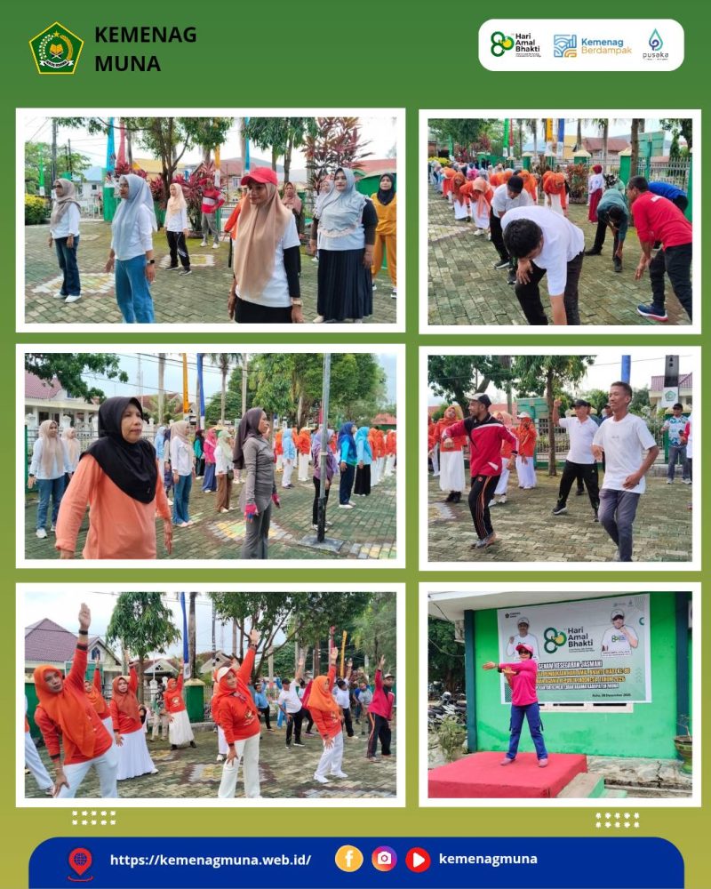 Rangkaian Kegiatan HAB Ke-80 Dimulai, Kemenag Muna Gelar Porseni dan Senam Kesegaran Jasmani